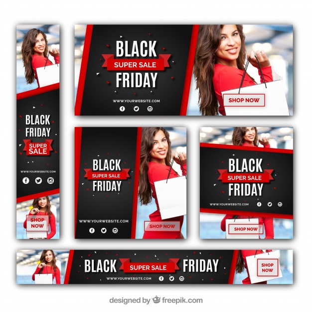 Black Friday Discount Banners Set