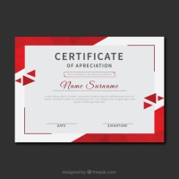 Certificate Of Recognition With Red Triangles
