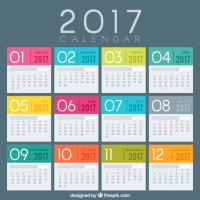 Colored 2017 Calendar Template