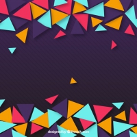 Purple Background Of Colorful Triangles