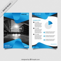 Flyer Template With Blue Abstract Forms