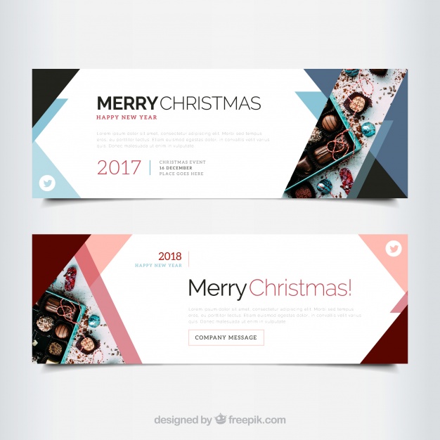 Abstract Merry Christmas Banners