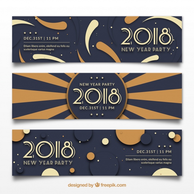 2018 New Year Party Banners